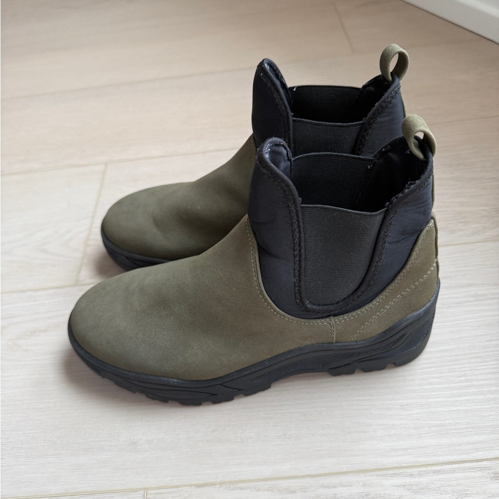 Urban Outfitters Olive and Black Ankle Boots